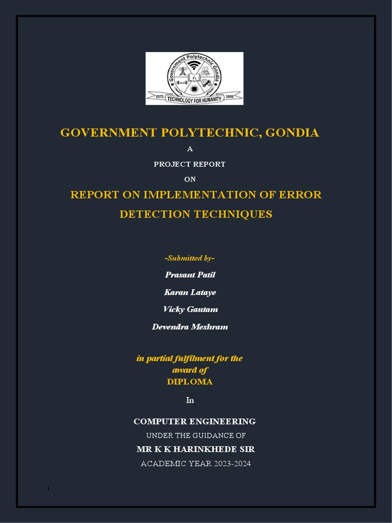 Government polytechnic gondia students report on error detection