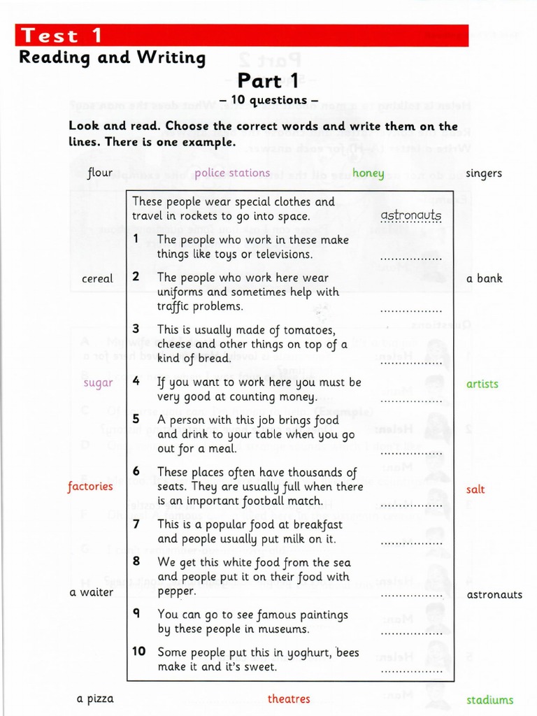 Flyers Reading and Writing PDF