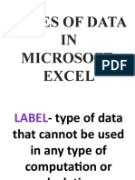 Types of Data in MS Excel