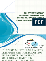 The Effectiveness of Budgeting and Fulffiling School Obligation Among Senior High School Students
