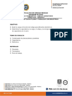 EXPERIMENTO No 7. ESTUDIO DEL CAPACITOR DE PLACAS PLANAS Y PARALELAS CON DIELÉCTRICO