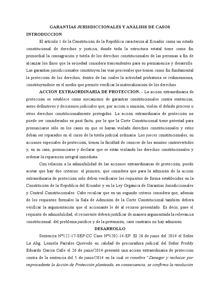 Garantías Jurisdiccionales en Ecuador | PDF | Derecho Constitucional ...