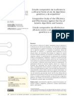 Estudio Comparativo de La Eficiencia y Eficacia Frente Al Uso de Algoritmos Geneticos y de Enjambres PDF