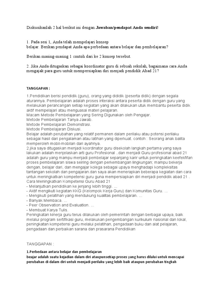 Diskusi 2 - Teori Dan Pembelajaran | PDF
