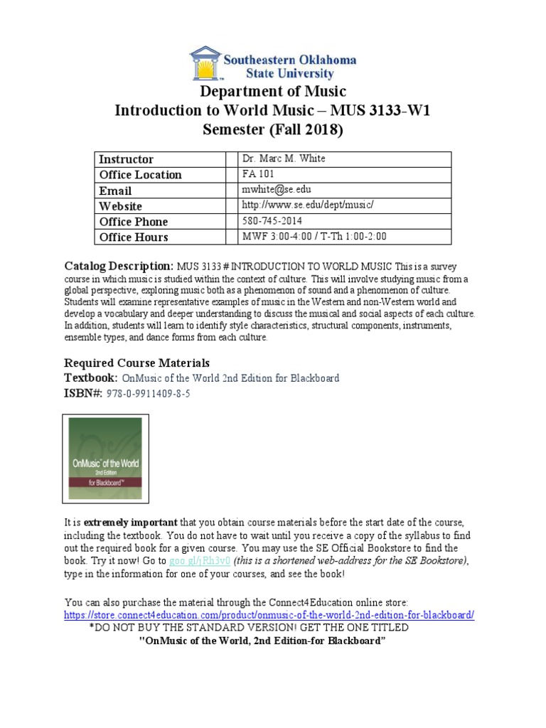SEOSU Introduction To World Music PDF Textbook Discrimination