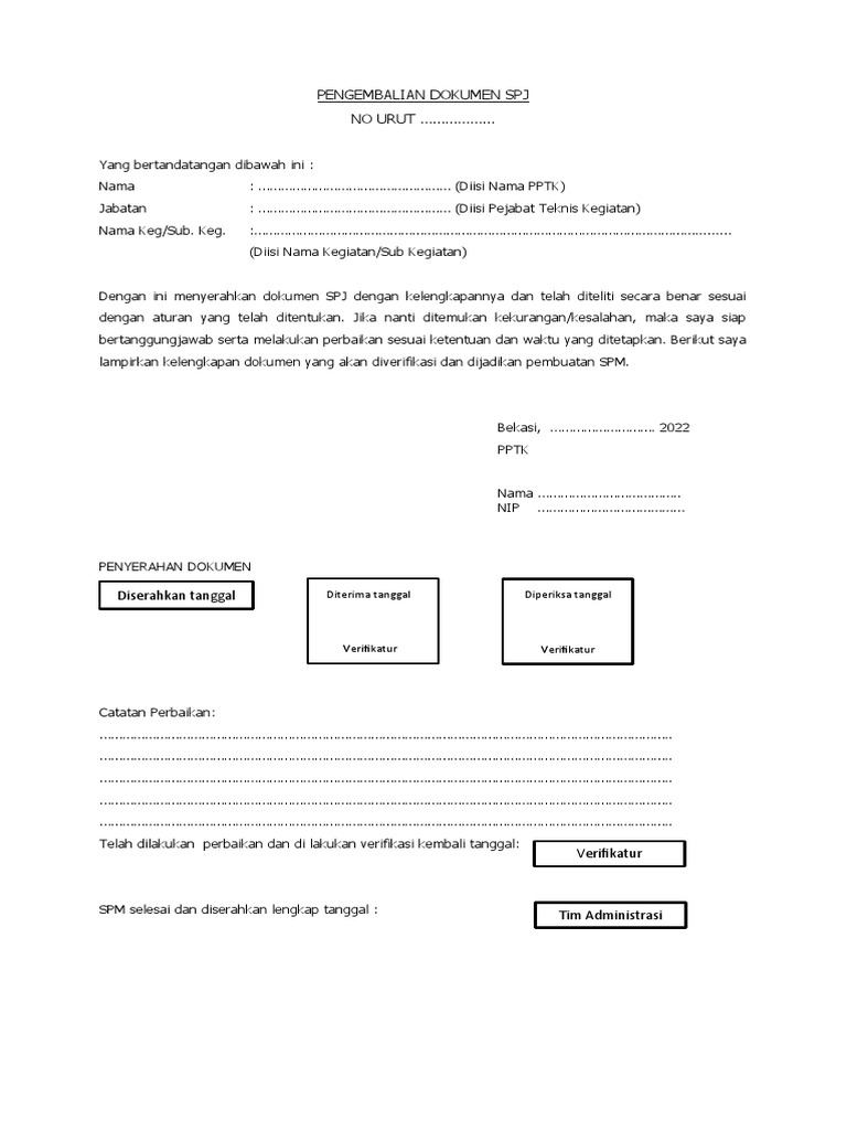 2.penyerahan Dokumen SPJ | PDF