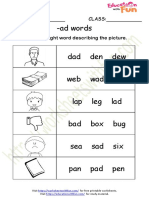 Ad Word Family Worksheet 3
