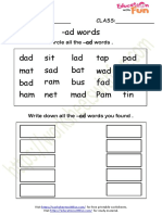 Ad Word Family Worksheet 5