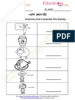 Am Word Family Worksheet 4