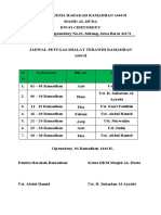 Jadwal IMAM Dan BILAL Terawih 1444 H