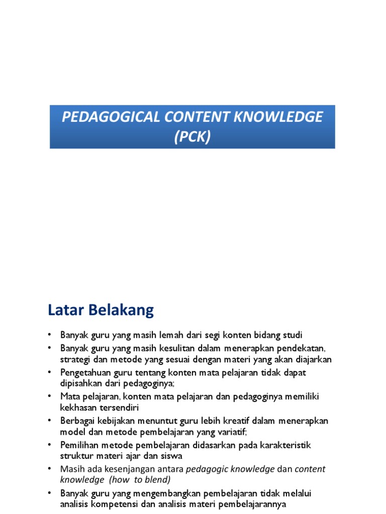 Memahami Pedagogical Content Knowledge | PDF | Karier & Perkembangan