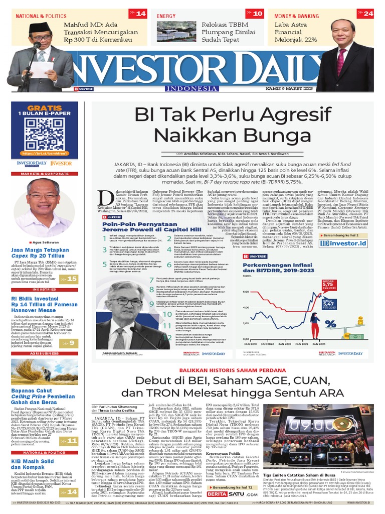 9 Maret 2023 Investor Daily PDF | PDF
