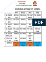 Cronograma de Los 10 Minutos de Activacion Fisica PDF