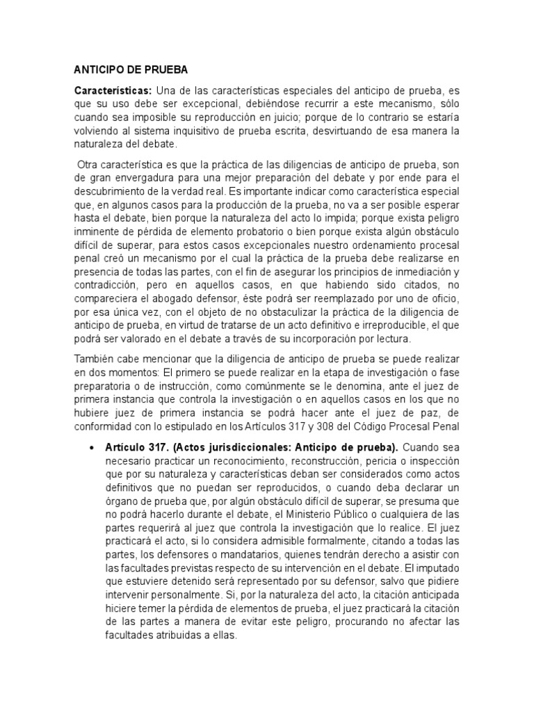 Anticipo de Prueba PDF | PDF | Evidencia (ley) | Juez