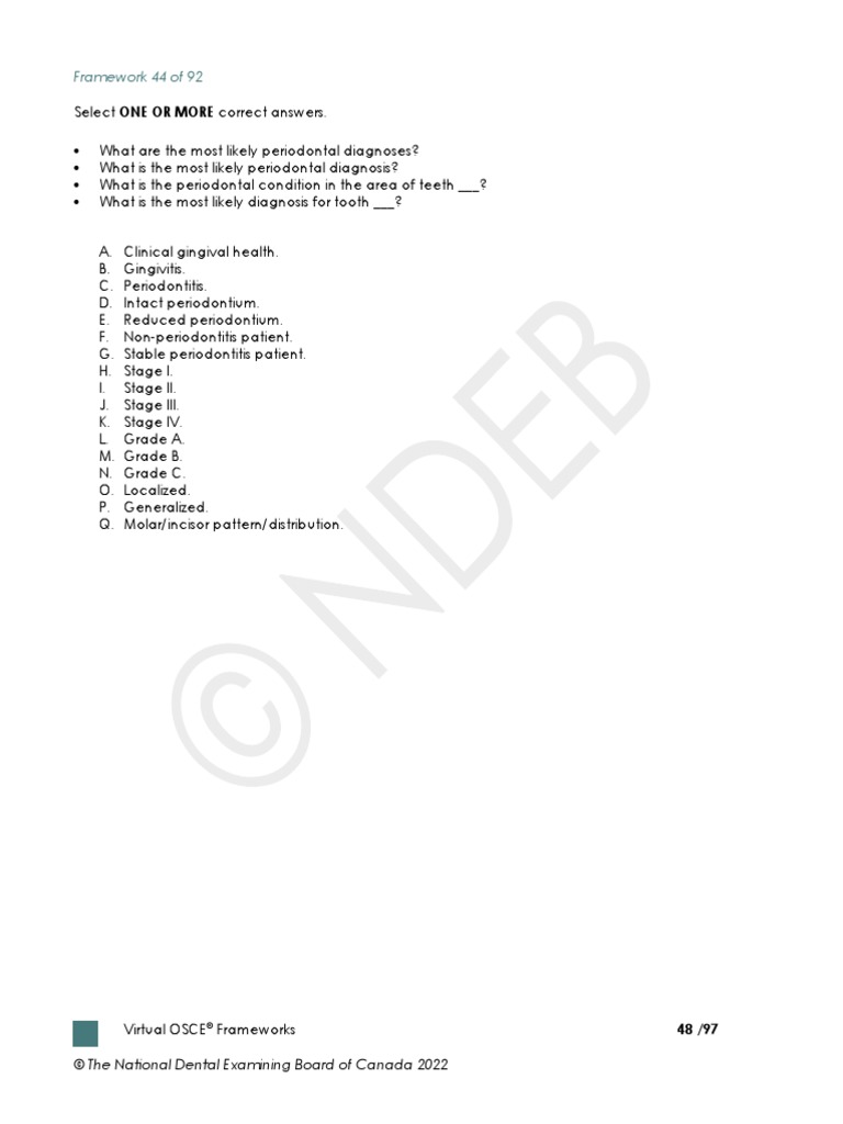 Virtual-OSCE-Frameworks - Perio Part | PDF | Periodontology | Health ...