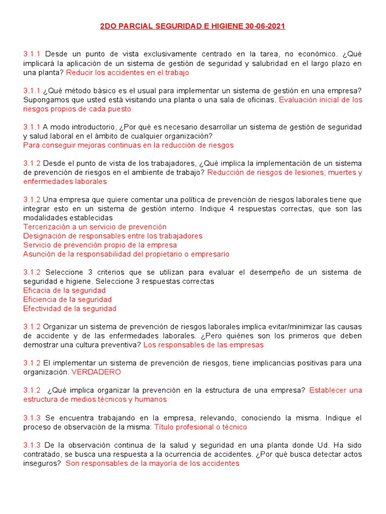 Informe sobre Seguridad e Higiene Laboral | PDF | Seguridad y salud ...
