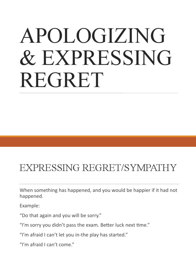 Apologizing Expressing Regret Pdf