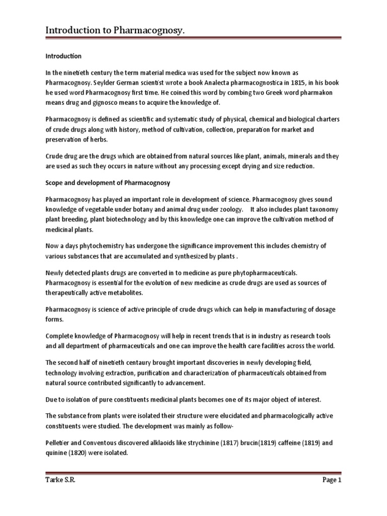 introduction-to-pharmacognosy-i-sem-pdf-pharmacognosy-taxonomy