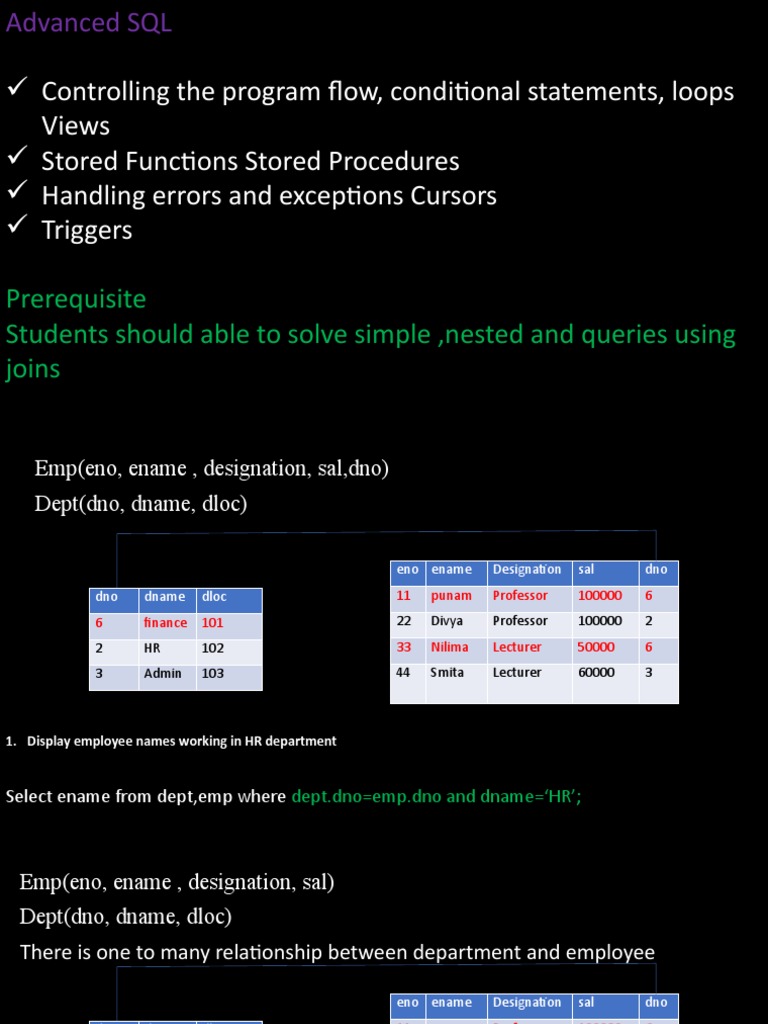 Chapter 1 Part 2 Advanced SQL | PDF | Variable (Computer Science ...