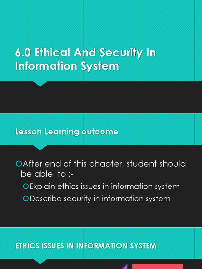 2 Bab 6 Ethical And Security In Information System Download Free Pdf
