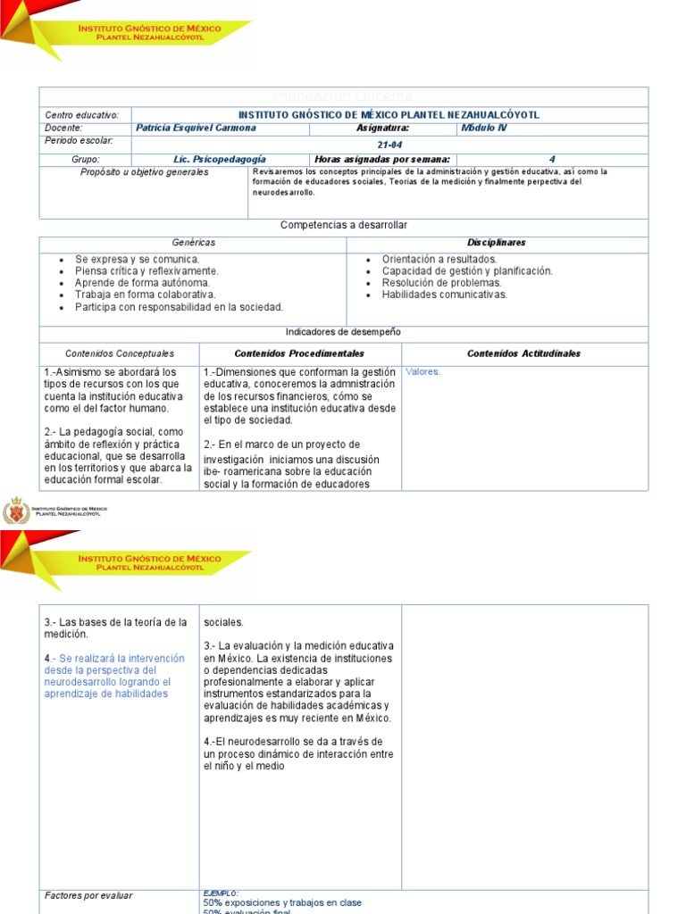Formato de Planeación Editable | PDF | Crecimiento personal y ...