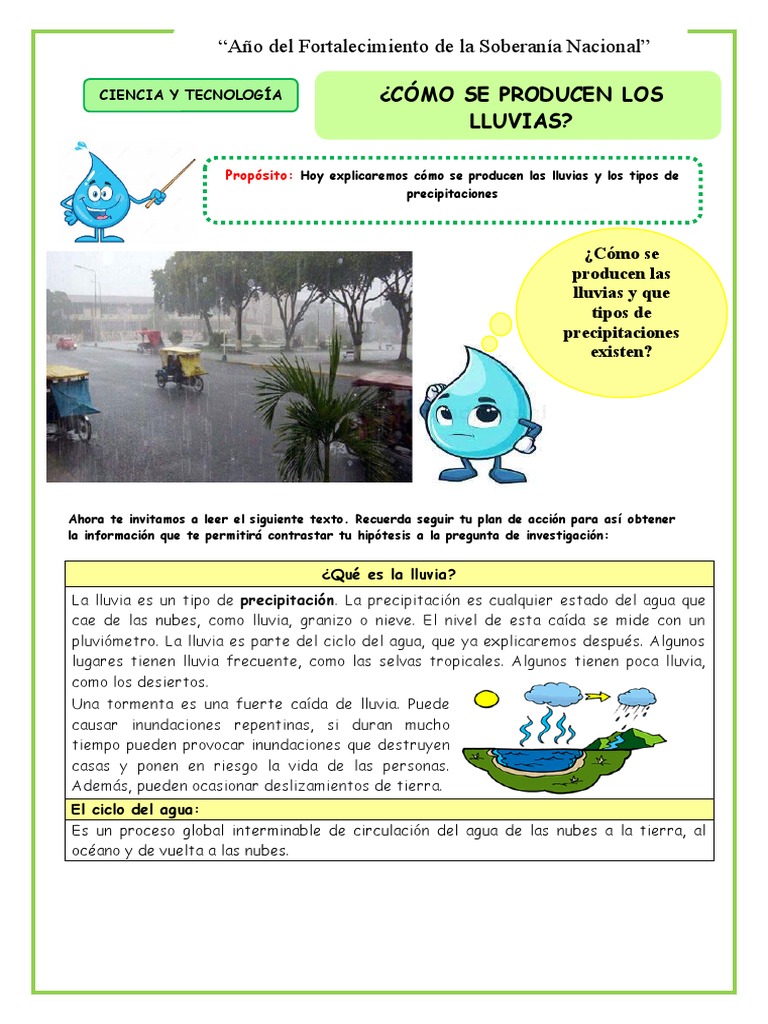 Ficha-Miercoles 12 - Ciemcia y Tecnologia | PDF | Lluvia | Precipitación