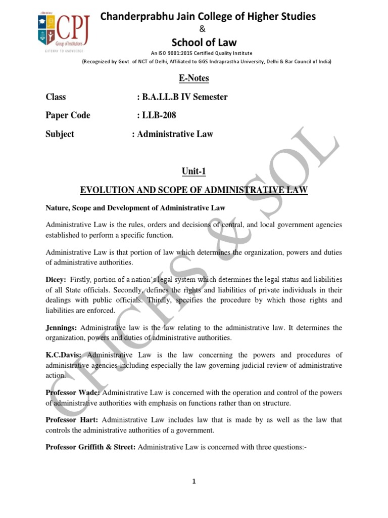 Evolution of Administrative Law | PDF | Rule Of Law | Separation Of Powers