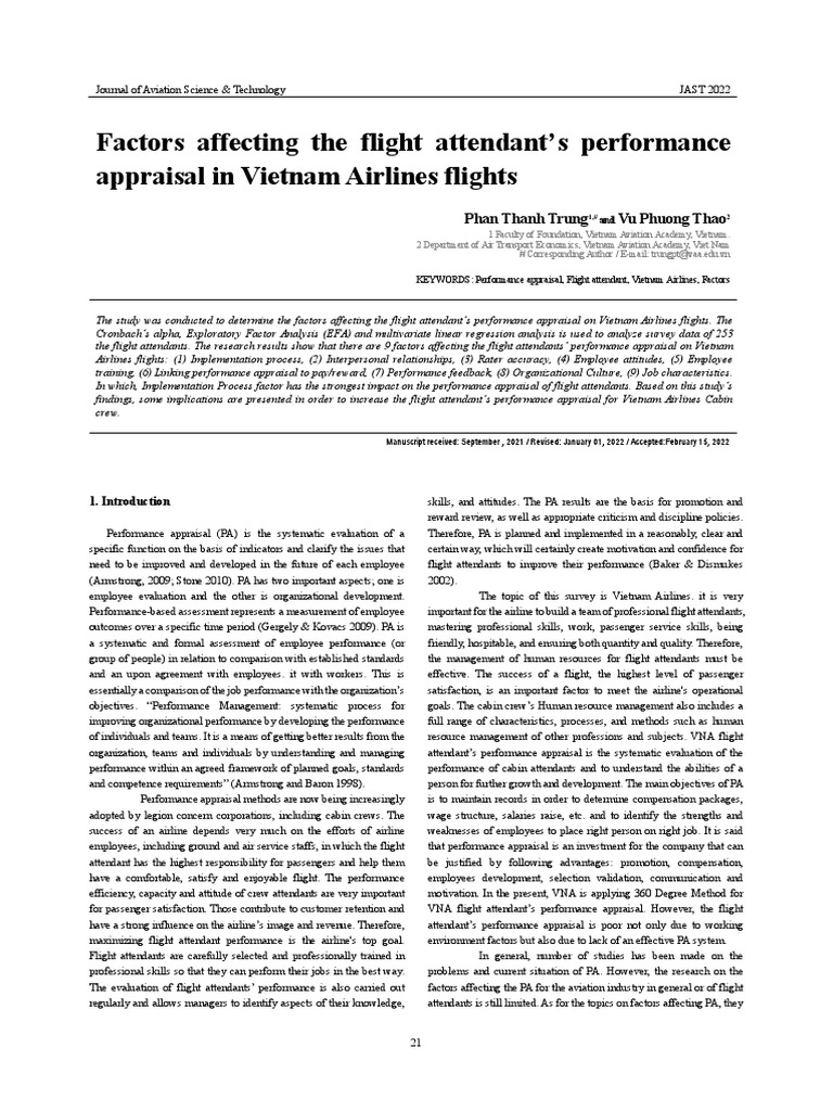 factors-affecting-the-flight-attendants-performance-appraisal-in