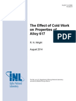 The Effect of Cold Work On Properties of Alloy 617: R. N. Wright August 2014