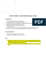 Scope of Work - in Situ Repair of Ball Valves