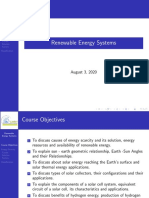 Renewable Energy Systems Course Objectives and Factors