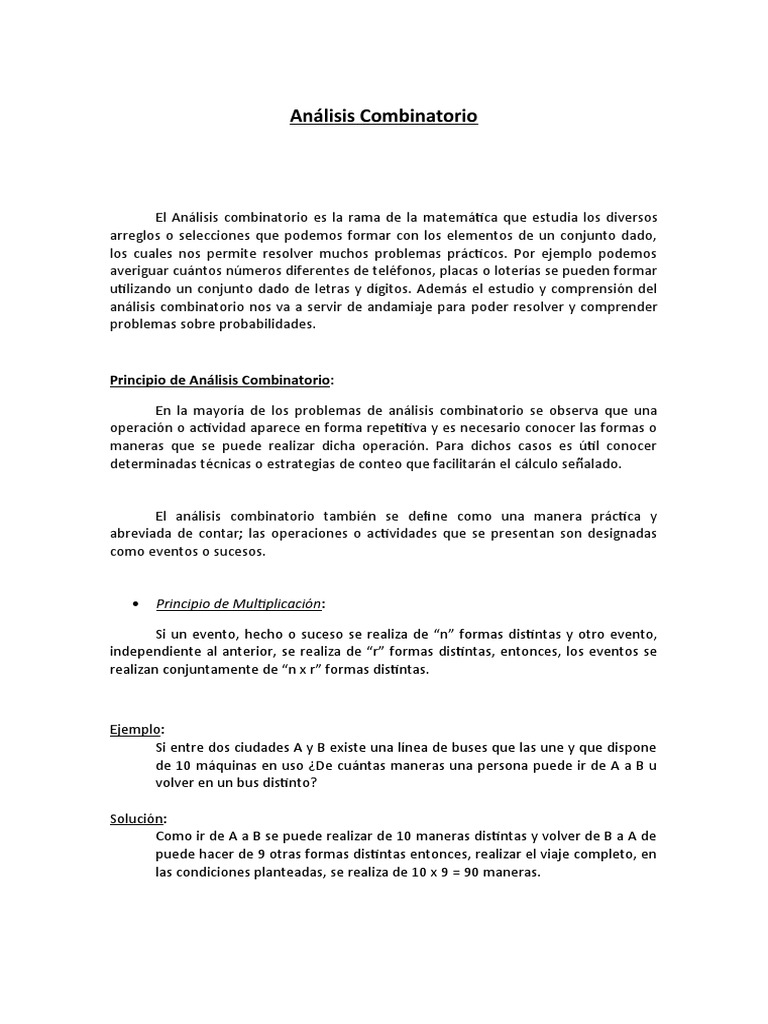 Fundamentos del Análisis Combinatorio | PDF | Combinatoria | Conjunto ...