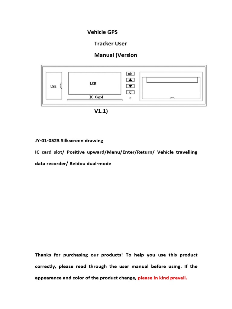 GPS Digital Tachograph User Manual(1) PDF