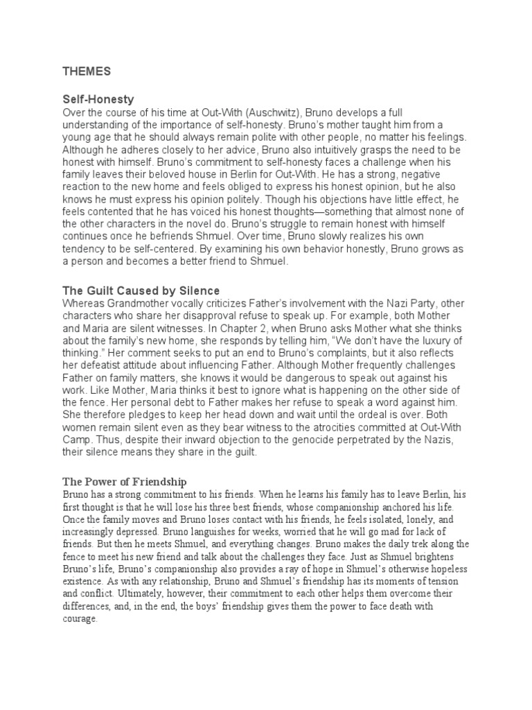 Boy in The Striped Pyjamas Summary and Themes PDF