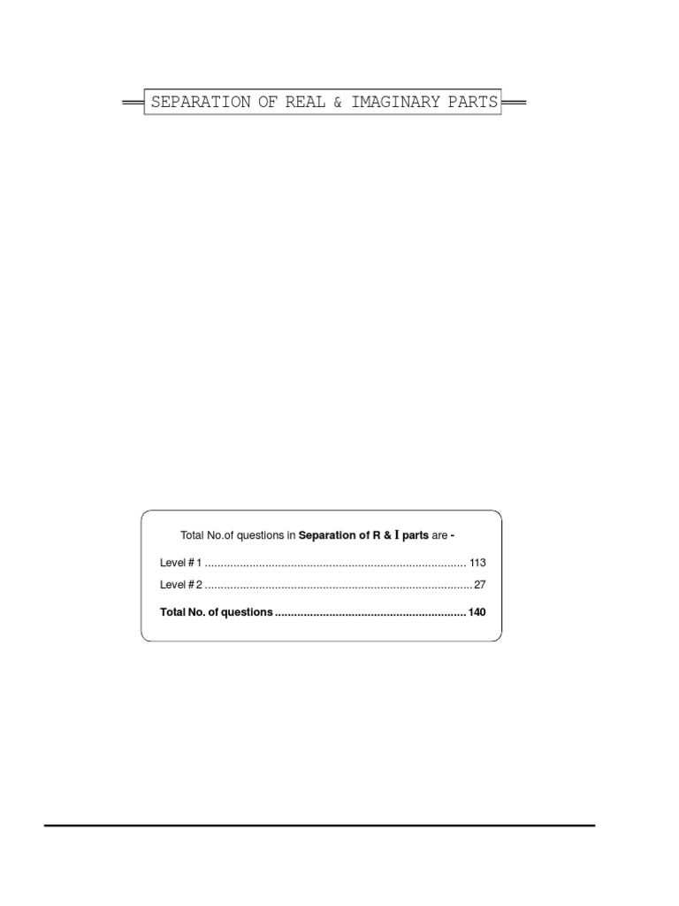 Separation of Real and Imaginary Parts | PDF | Complex Number | Angle
