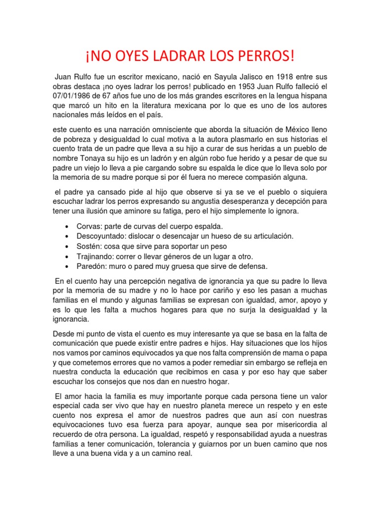 No Oyes Ladrar Los Perros PDF PDF
