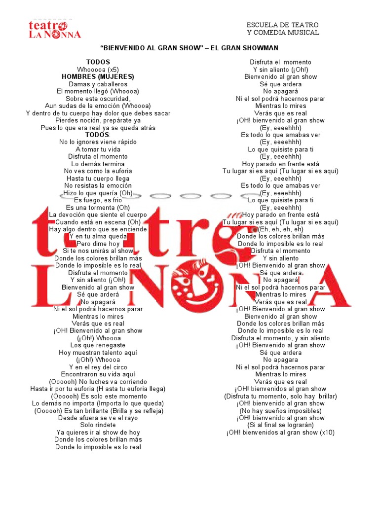 Letra the greatest show pdf