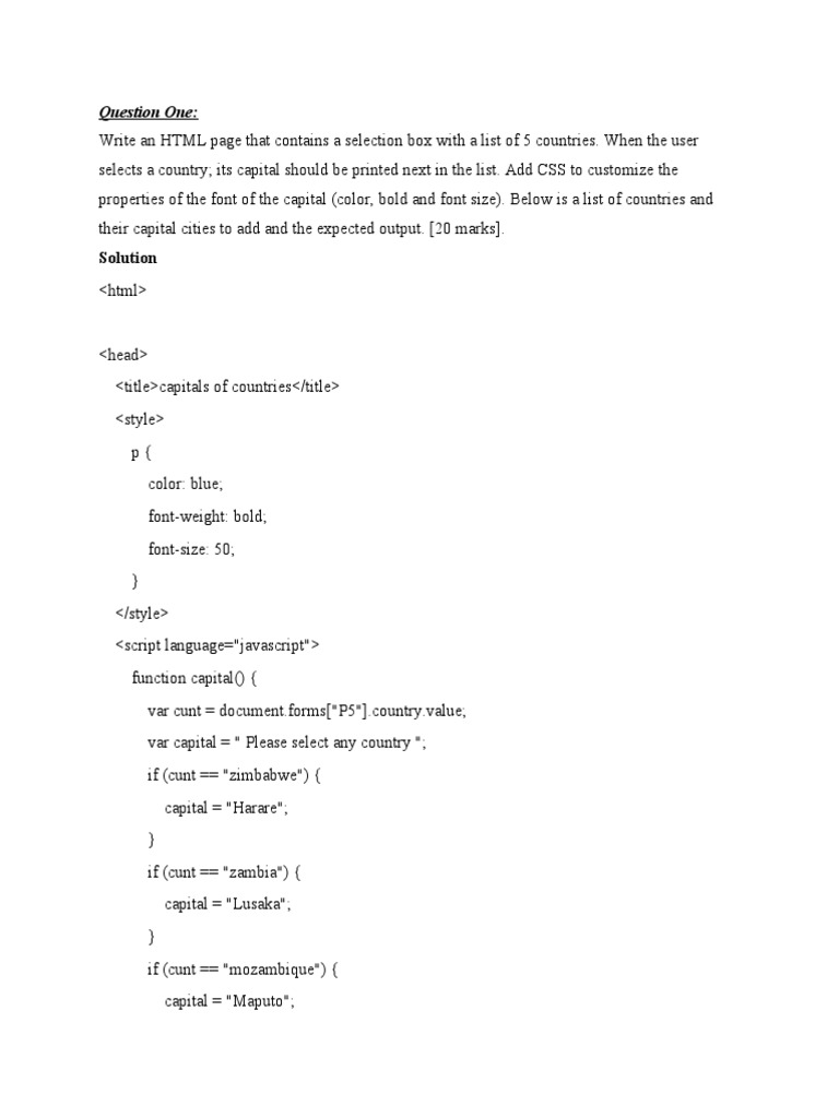 Question One Codes | PDF | Php | Java Script