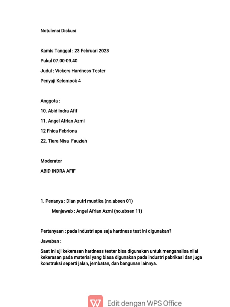Alat Uji Kekerasan Vickers dan Metodenya | PDF