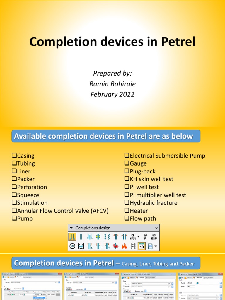 Completion Devices Overview in Petrel | PDF | Technology & Engineering