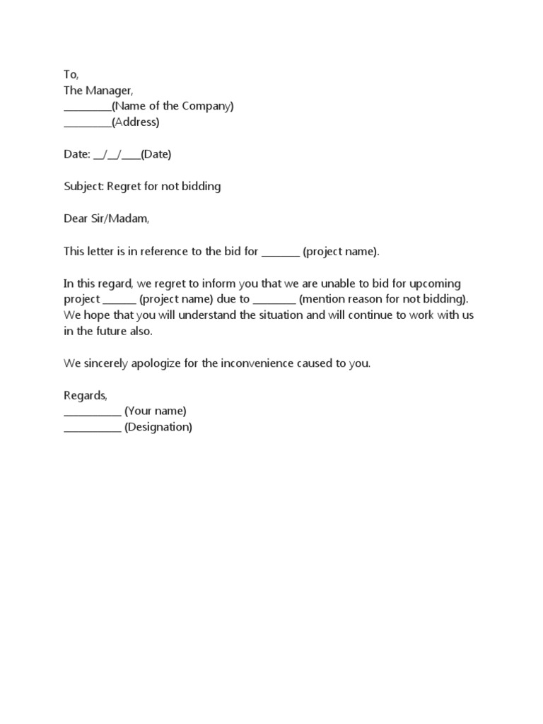 Regret Letter PDF