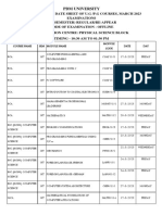 Computer Science Date Sheet March 2023 Sem I PDF