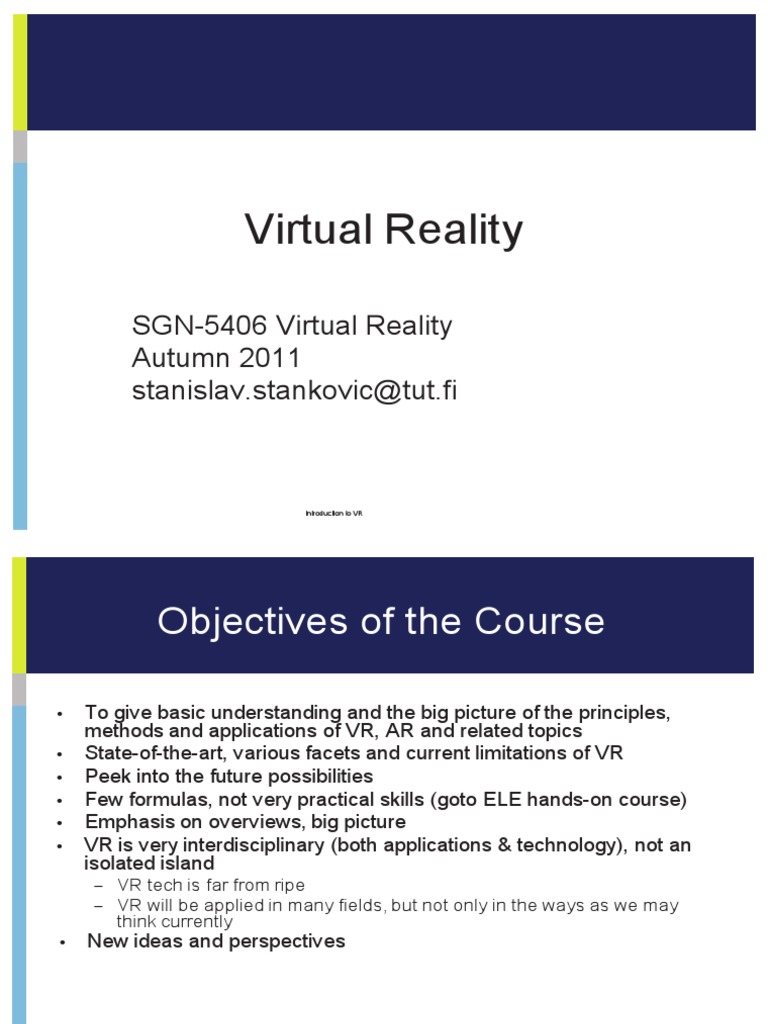 Virtual Reality (Slide 2011).pdf | PDF