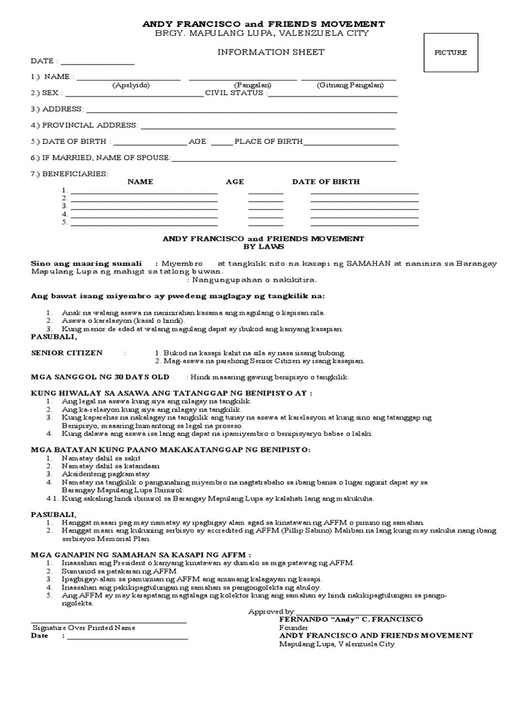 Damayan Form | PDF