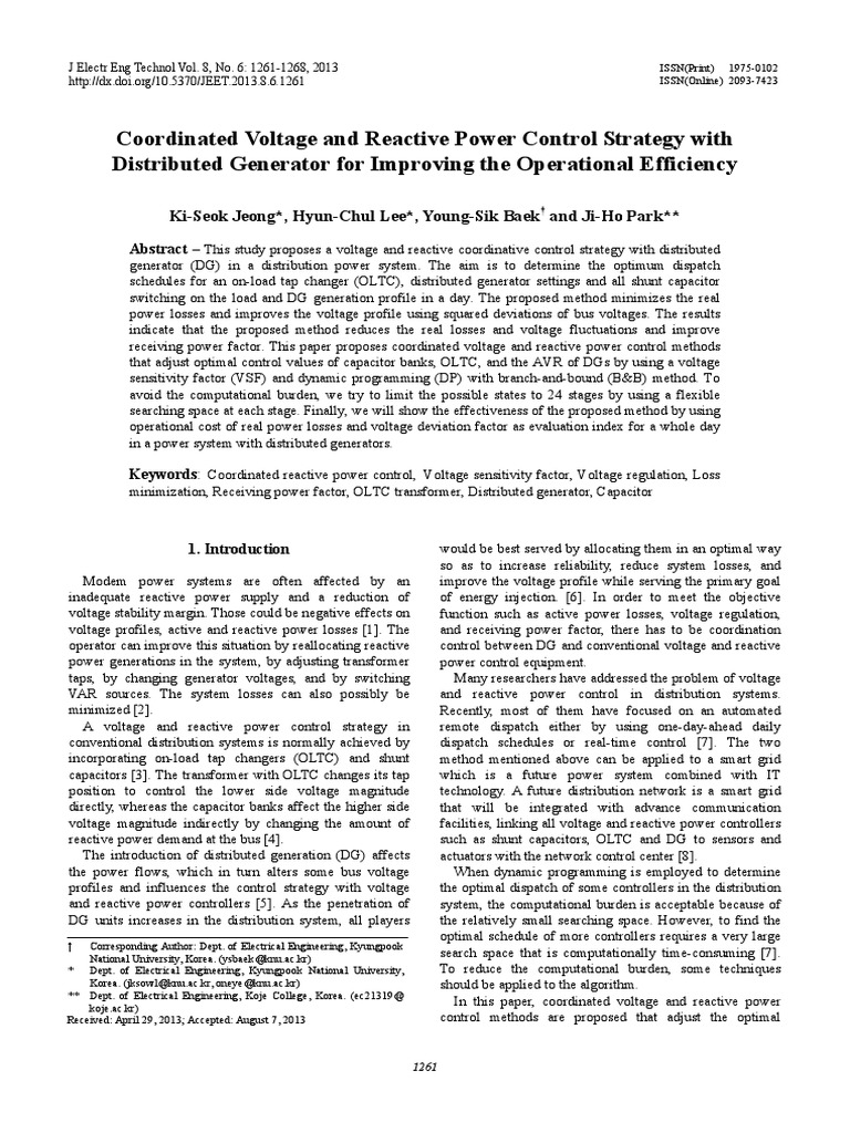 Coordinated Voltage and Reactive Power Control Strategy With ...