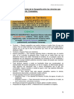 Tema 1 - La Posición de La Geografía Entre Las Ciencias Que Estudian El Territorio. Conceptos. (Geografía 1ºciencias Ambientales UM)