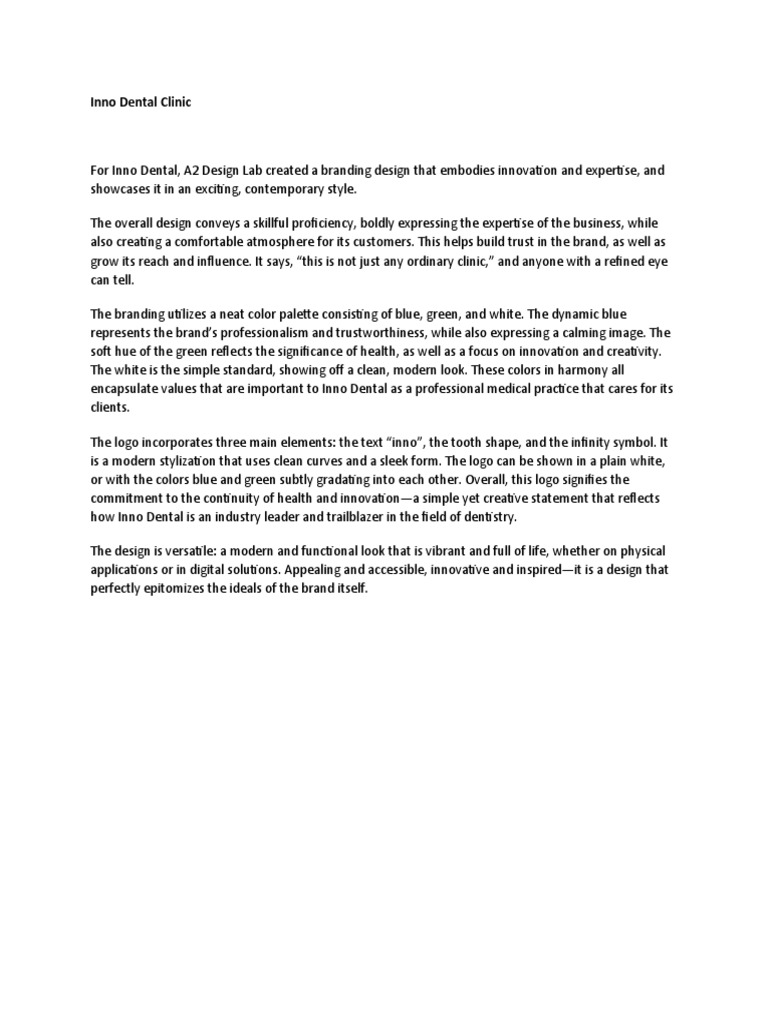 Write-Up - Inno Dental Clinic | PDF