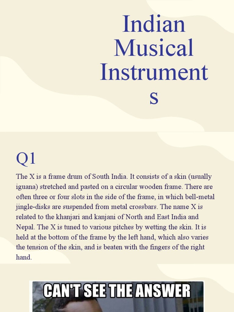 Indian Musical Instruments Guide | PDF | Musical Instruments