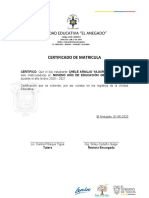 Certificado de Matricula 2020