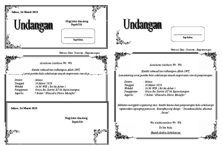 Undangan Tahlil | PDF